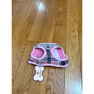 Pupteck Pink Plaid Soft Mesh Dog Harness Small Step-In Adjustable Vest NWT